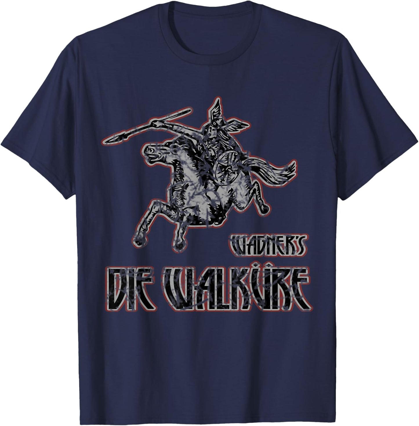 Wagner's Die Walkure epic music, Valkyrie distressed T-Shirt - T-Shirt | Navy