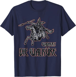 Wagner's Die Walkure epic music, Valkyrie distressed T-Shirt - T-Shirt | Navy