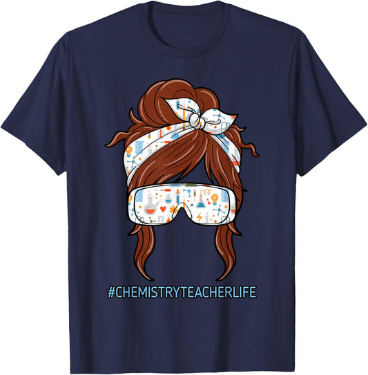 Chemistry Teacher Chemist Instructor Chemical Tubes Lab T-Shirt - T-Shirt | Navy