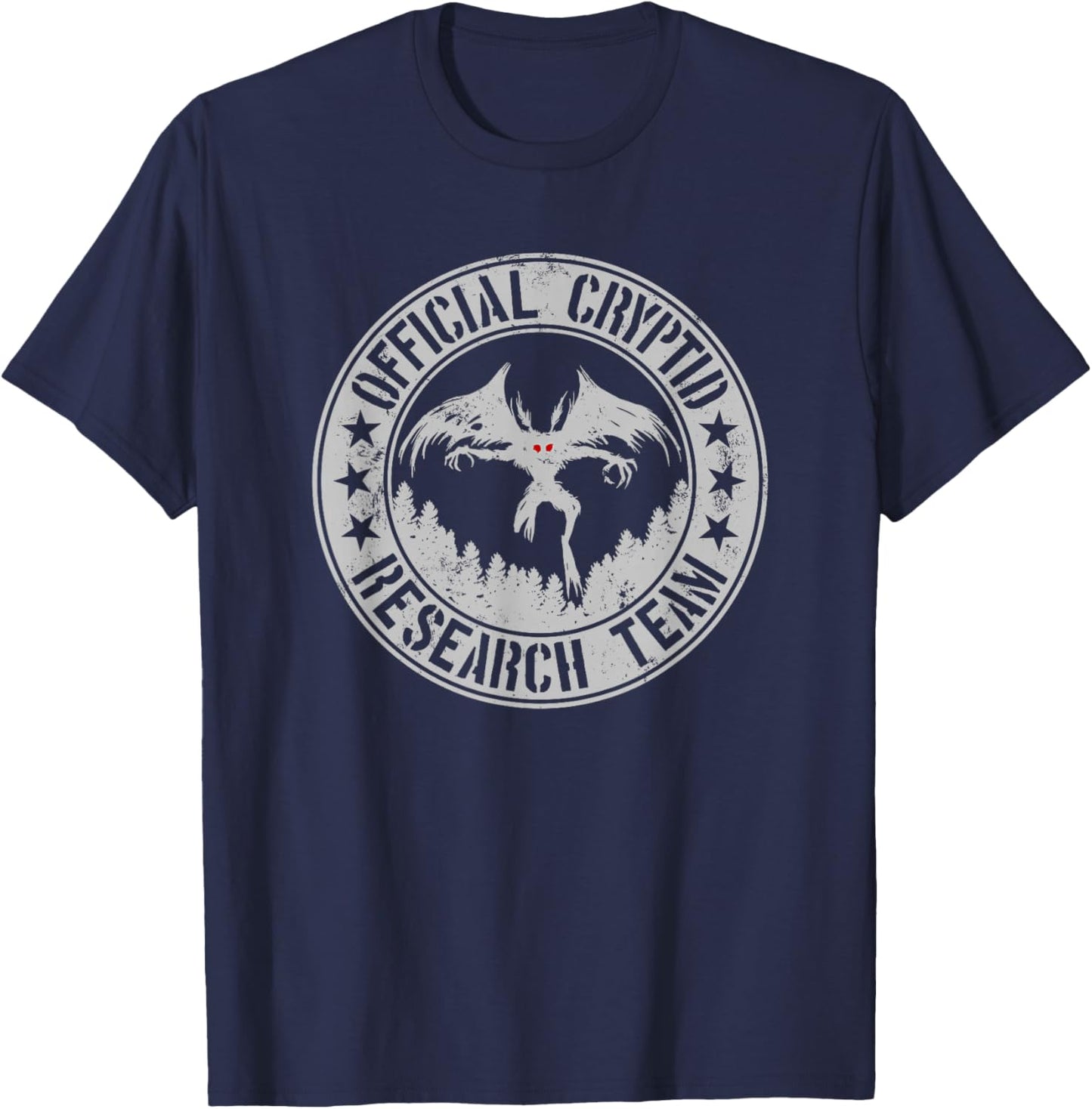Official Cryptid Research Team | Cryptids Folklore Mothman T-Shirt - T-Shirt | Navy