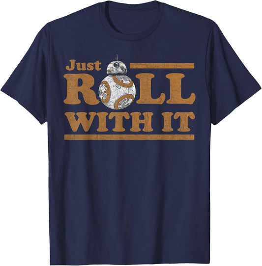 Star Wars Last Jedi Retro Just Roll BB-8 Graphic T-Shirt - T-Shirt | Navy