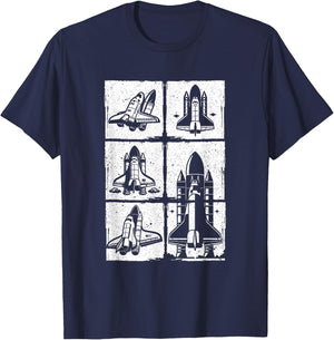 Vintage Retro Space Shuttle T-Shirt - T-Shirt | Navy