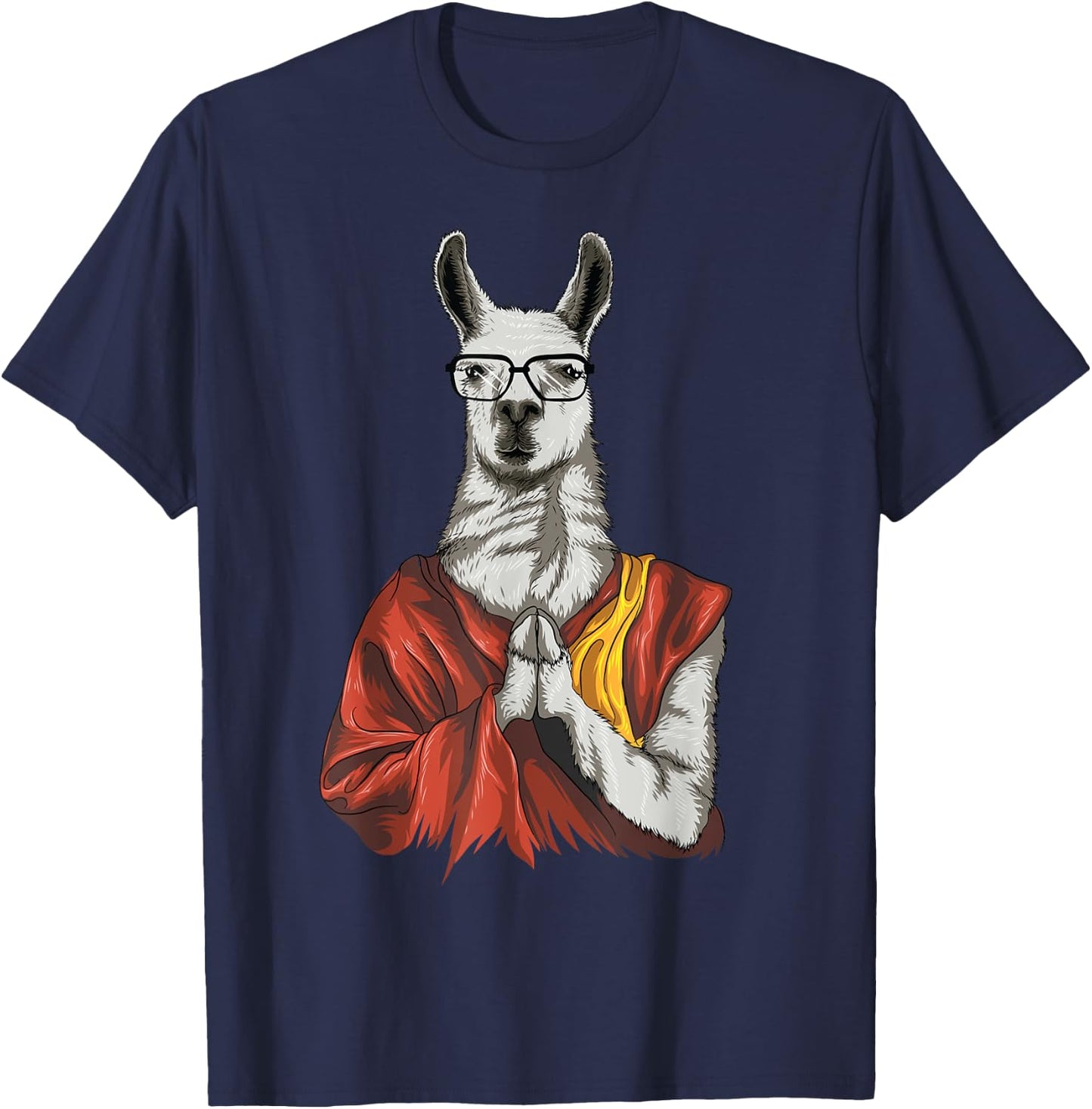 Dalai Lama Dali Llama Shirt | Cute Meditation Funny Gift T-Shirt - T-Shirt | Navy