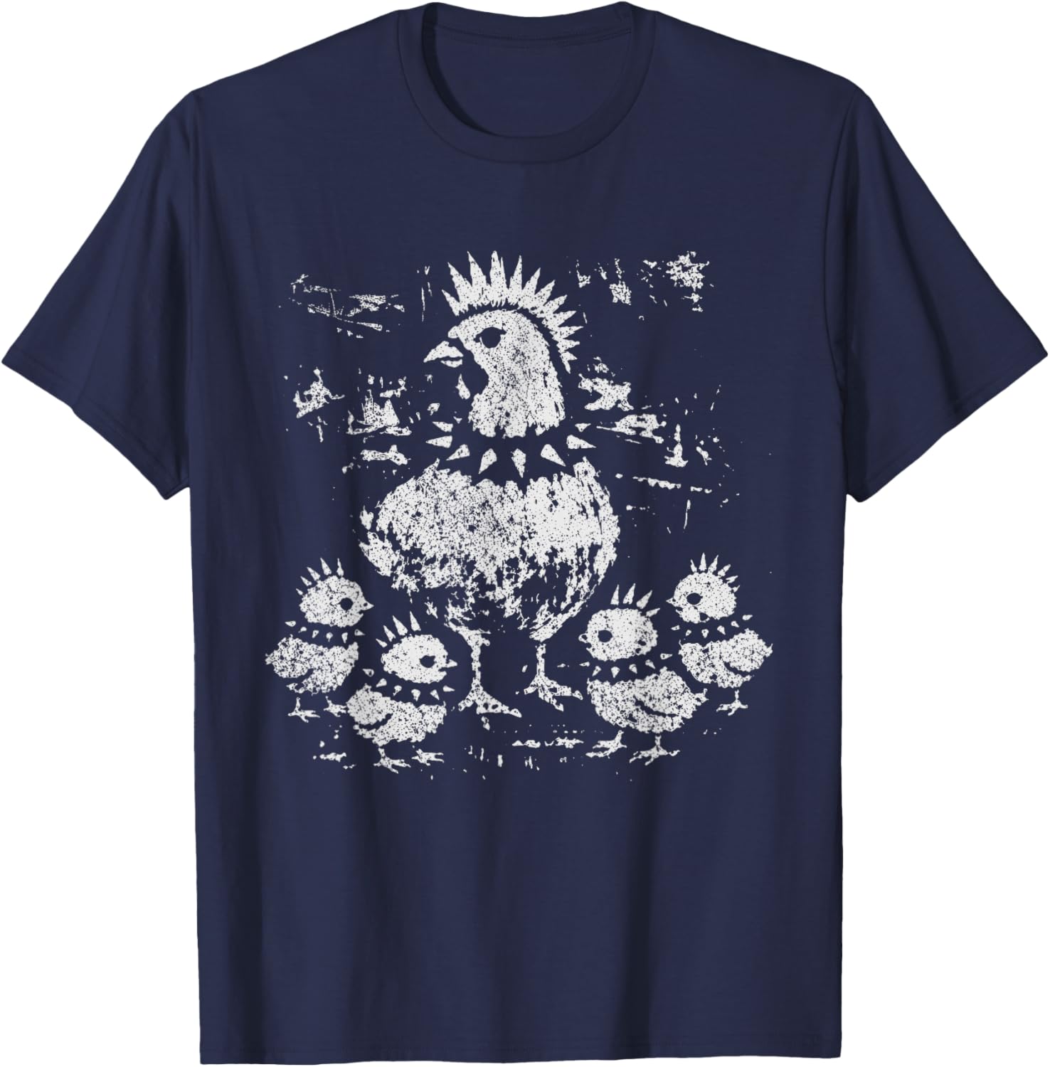 Punk Chicken Grunge Rebel Chicken Punk Rock Music T-Shirt - T-Shirt | Navy