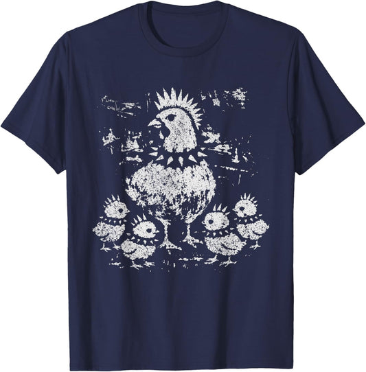 Punk Chicken Grunge Rebel Chicken Punk Rock Music T-Shirt - T-Shirt | Navy