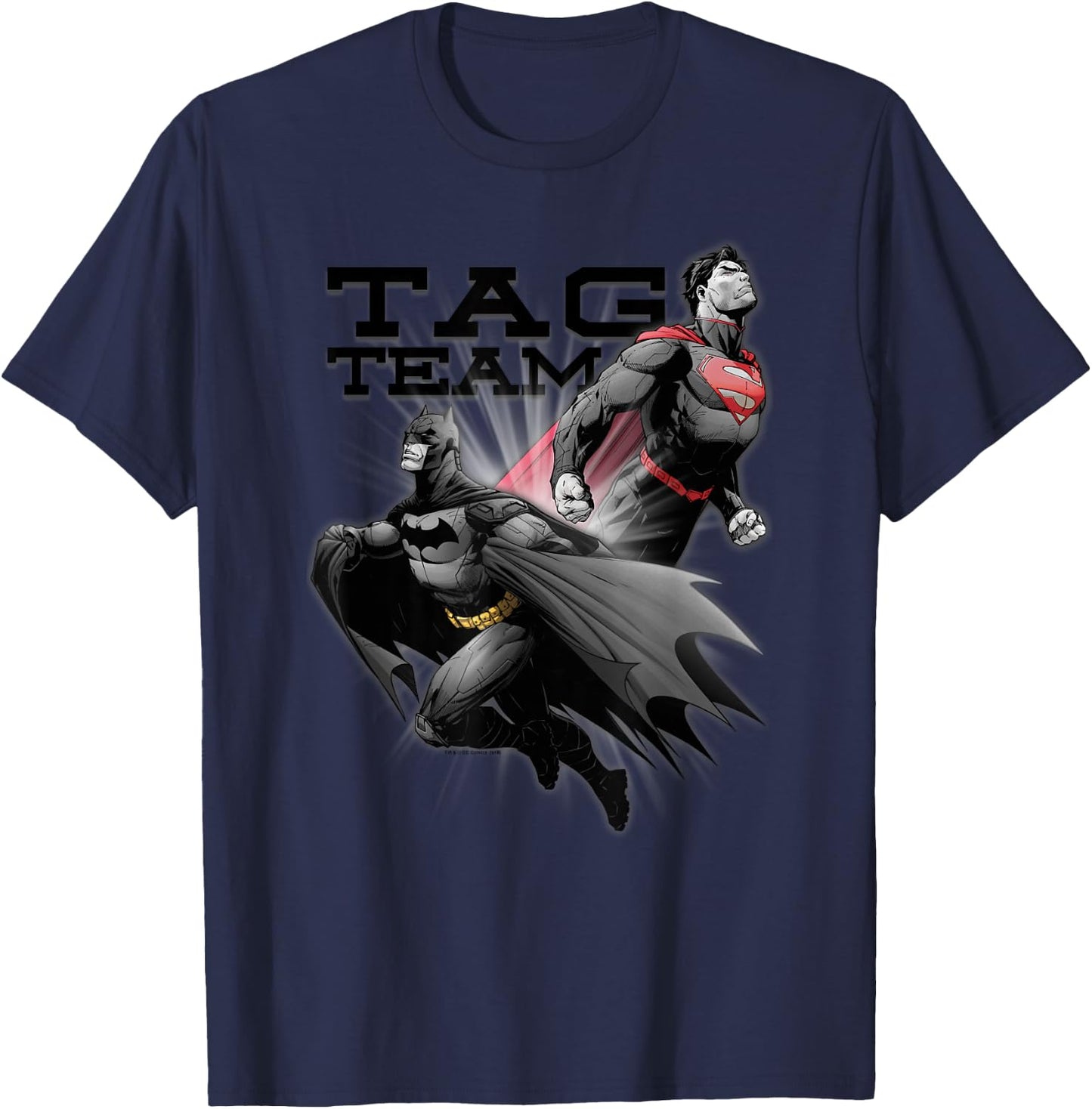 Justice League Batman & Superman Tag Team T Shirt T-Shirt - T-Shirt | Navy