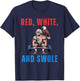 Red, White, and Swole George Washington 4th of July humor T-Shirt - T-Shirt | Navy