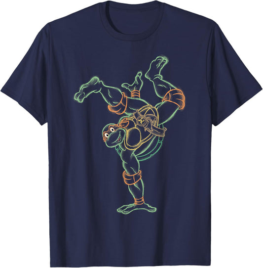 Teenage Mutant Ninja Turtles Michelangelo Hand Stand T-Shirt - T-Shirt | Navy
