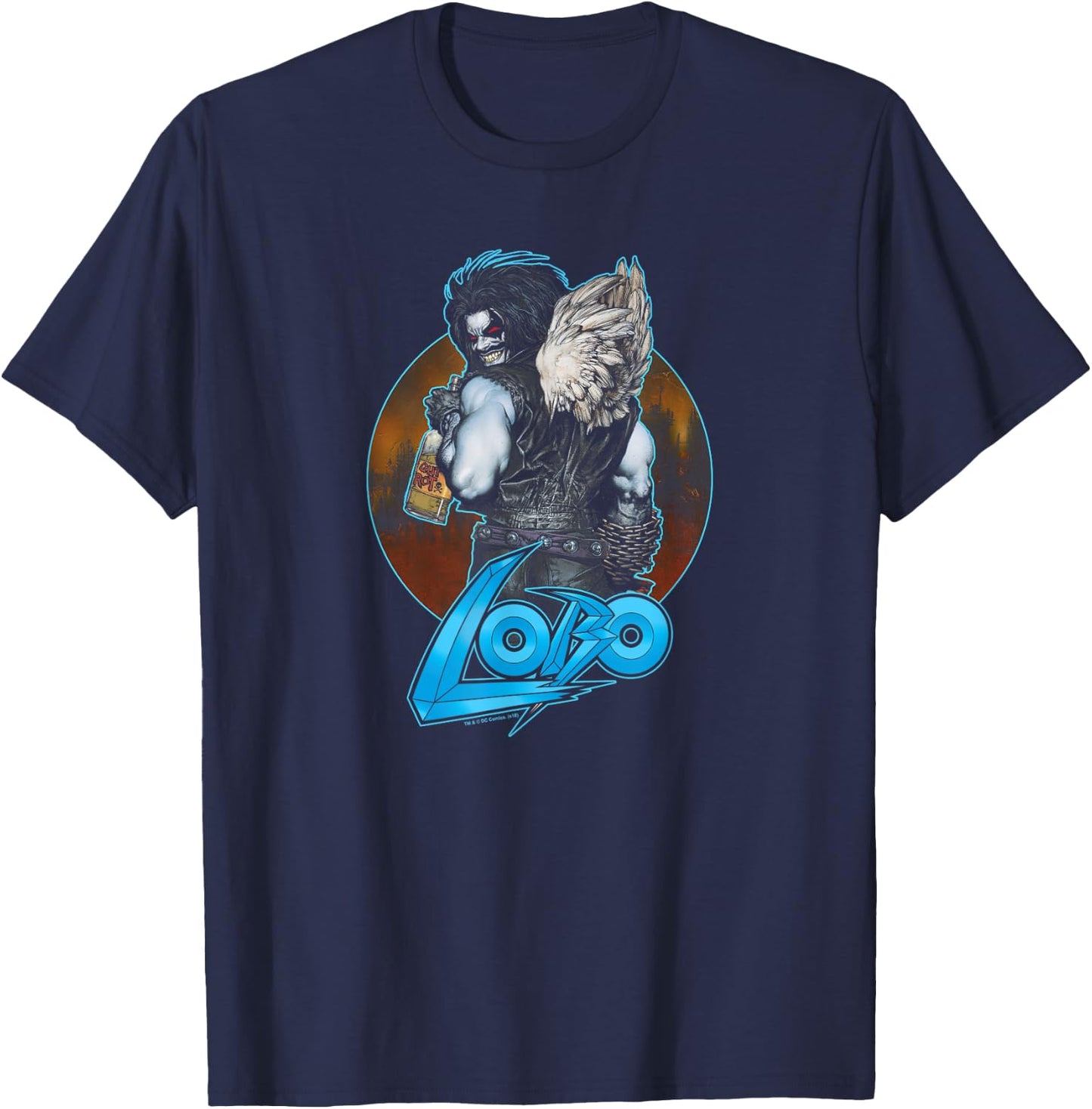 DC Comics Lobo Gut Rot -Adults T-Shirt - T-Shirt | Navy