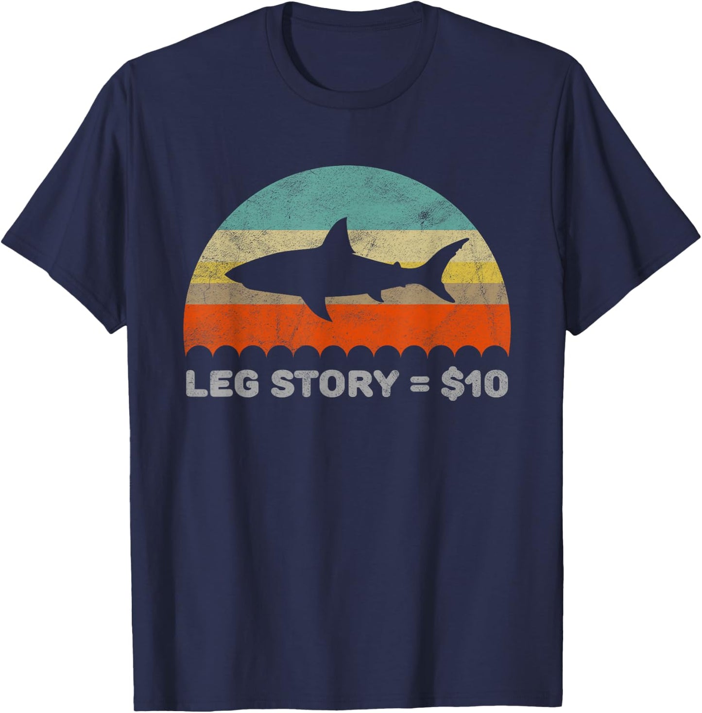 Funny Leg Story Shark T-Shirt - T-Shirt | Navy