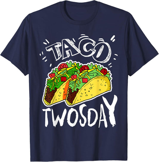 Taco Twosday Shirt 2 Two Year Old Boy Girl Birthday Gift T-Shirt - T-Shirt | Navy
