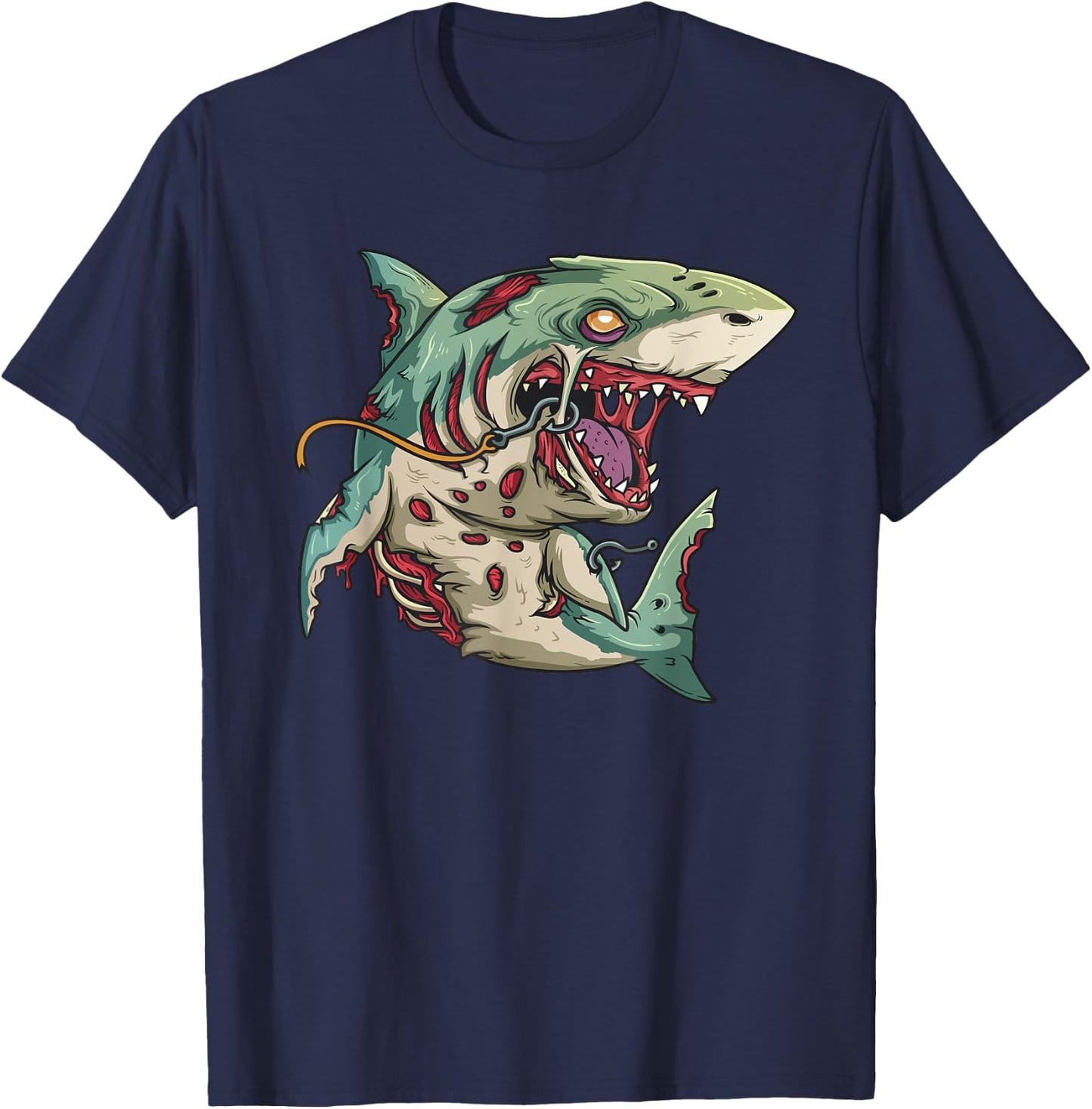 Zombie Shark Halloween Party Outfit Gift Surfer Children T-Shirt - T-Shirt | Navy