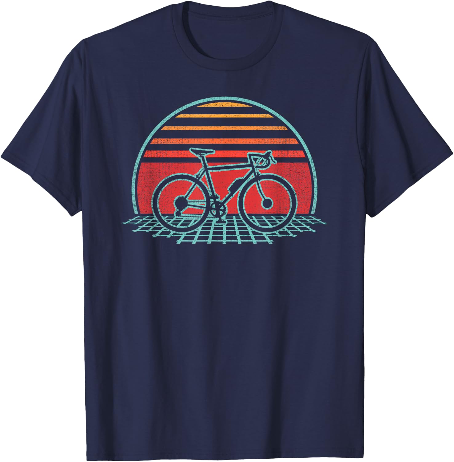 Bicycle Retro Vintage Cycling 70s 80s Style Gift T-Shirt - T-Shirt | Navy