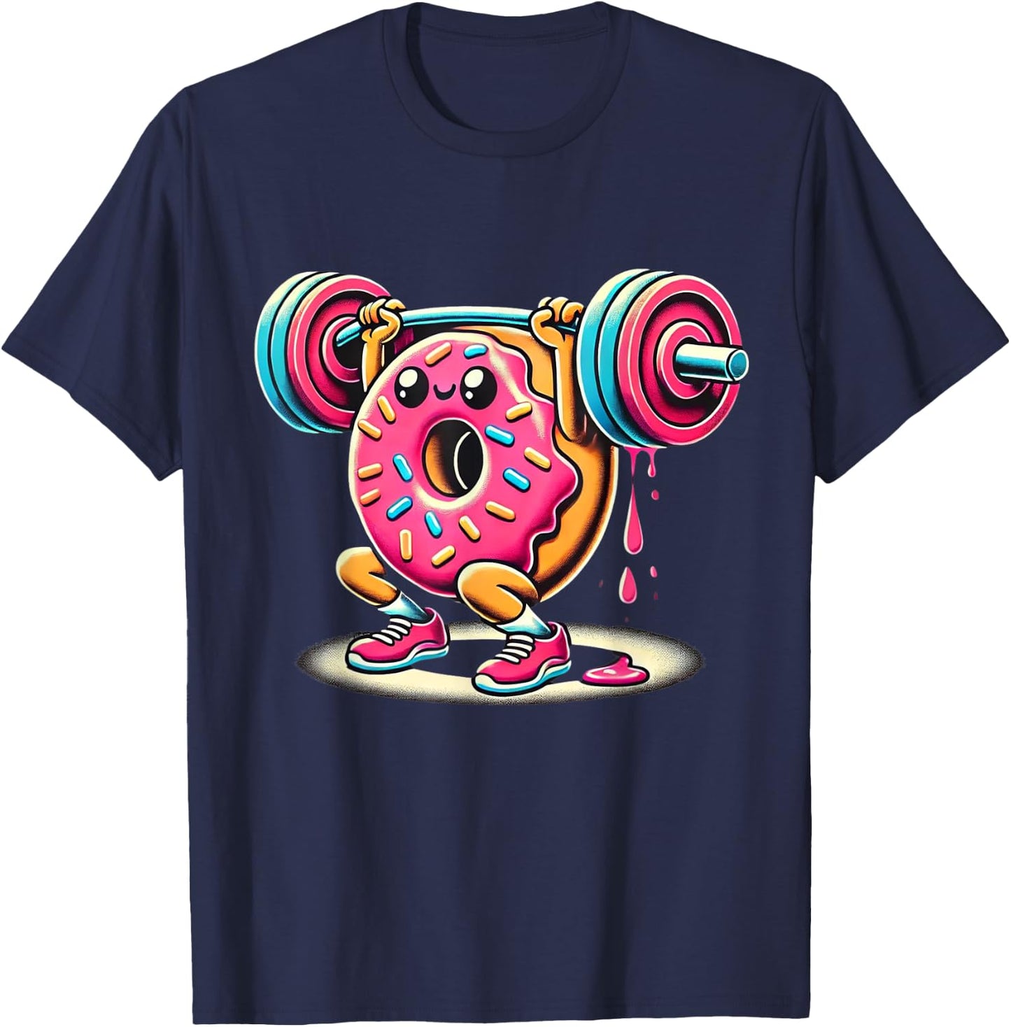 Funny Donut Bodybuilding Weightlifting Food Gym Donut T-Shirt - T-Shirt | Navy