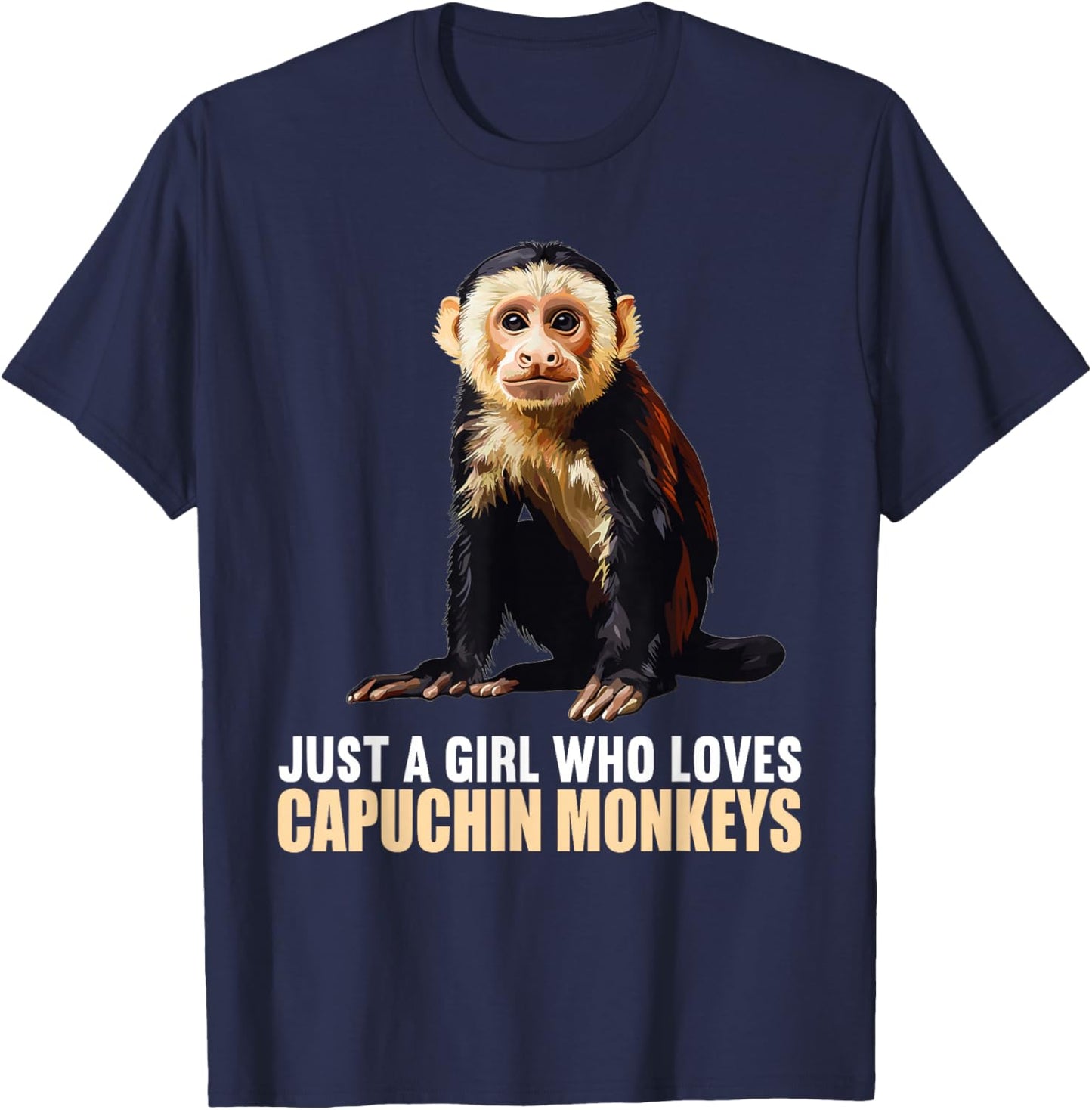 Capuchin Monkeys Capuchin Monkey T-Shirt - T-Shirt | Navy