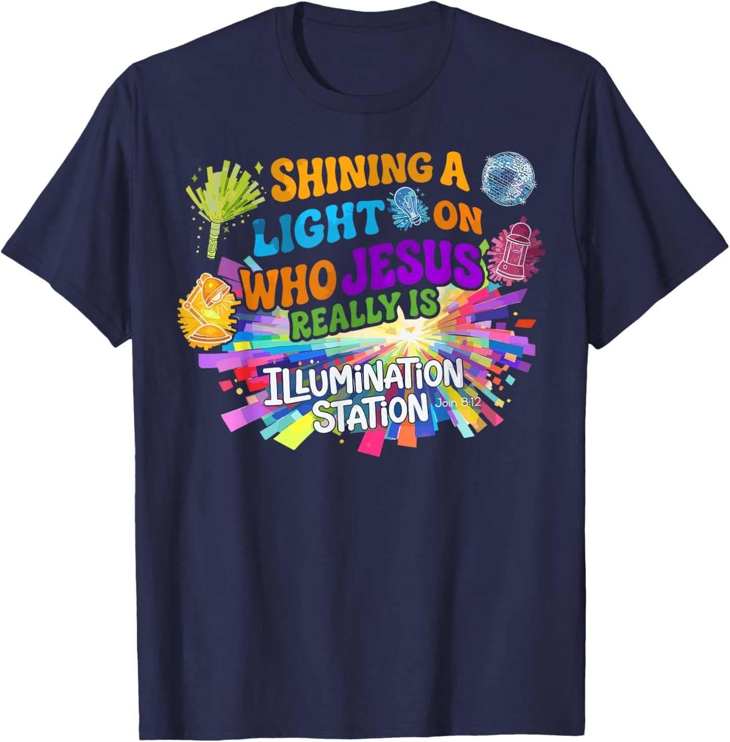Jesus Light of The World Illumination Station VBS 2026 T-Shirt - T-Shirt | Navy