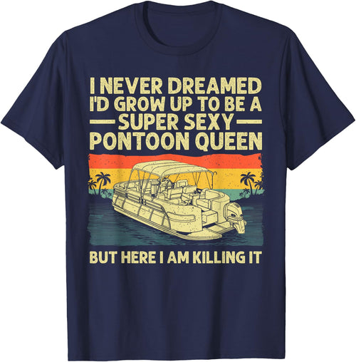 Funny Pontoon Queen Art Girls Lake Pontoon boat