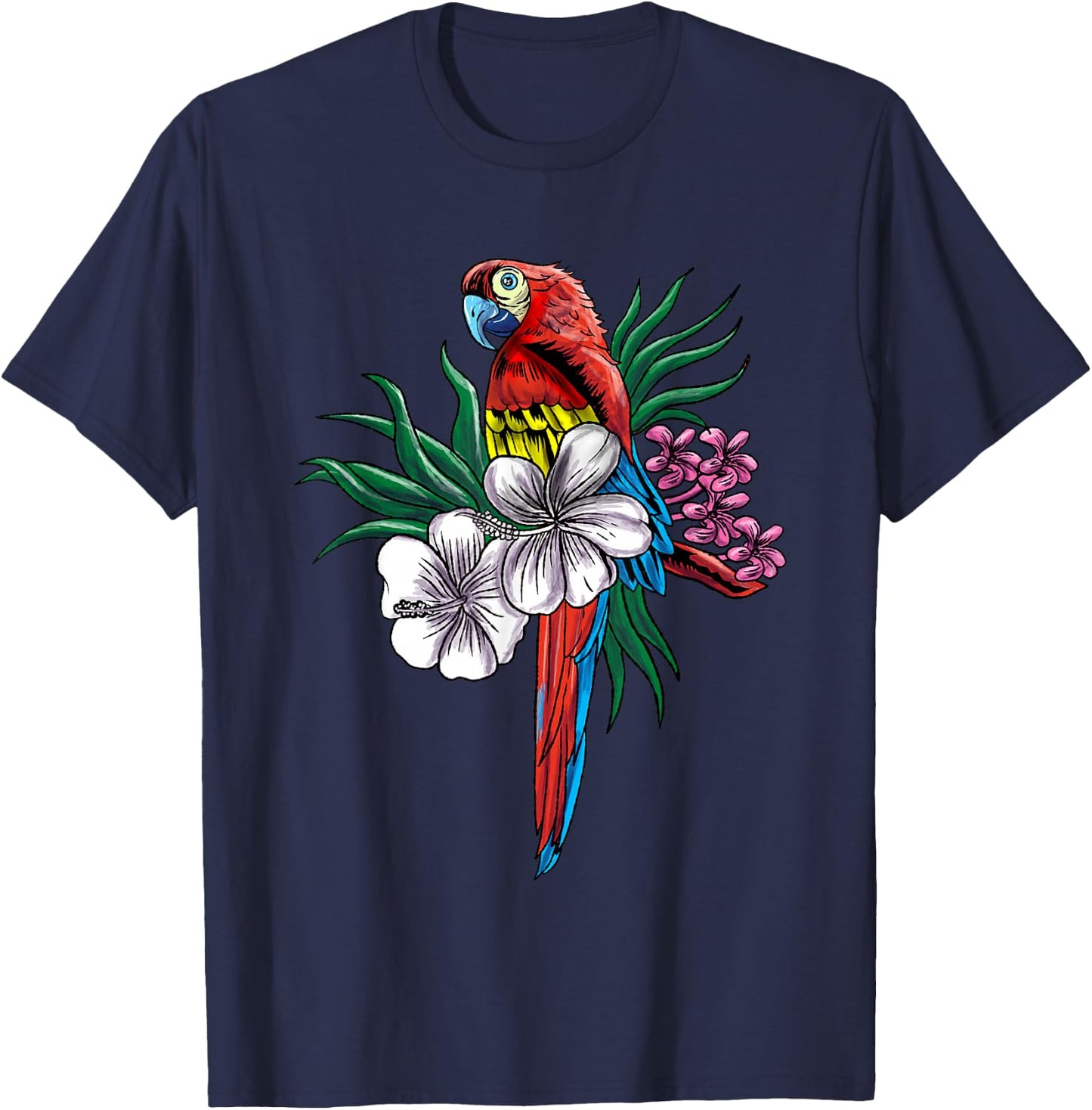 Parrot Funny Tropical Bird Cool Jungle Animal Gift T-Shirt - T-Shirt | Navy