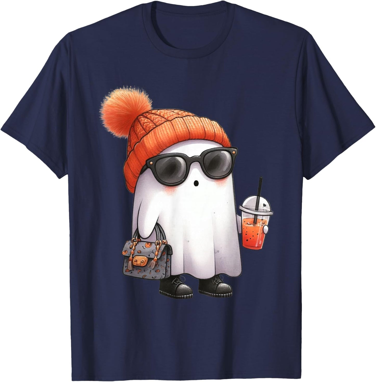 Ghost Halloween Party Costume Kids T-Shirt - T-Shirt | Navy