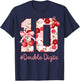 Birthday Girl 10th Birthday Cherry Coquette Bow 10 Year Old T-Shirt - T-Shirt | Navy