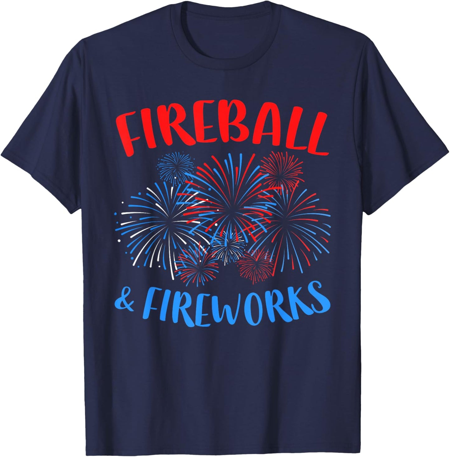 Fireball And Fireworks Shirt Men Women 4th of July T-Shirt - T-Shirt | Navy