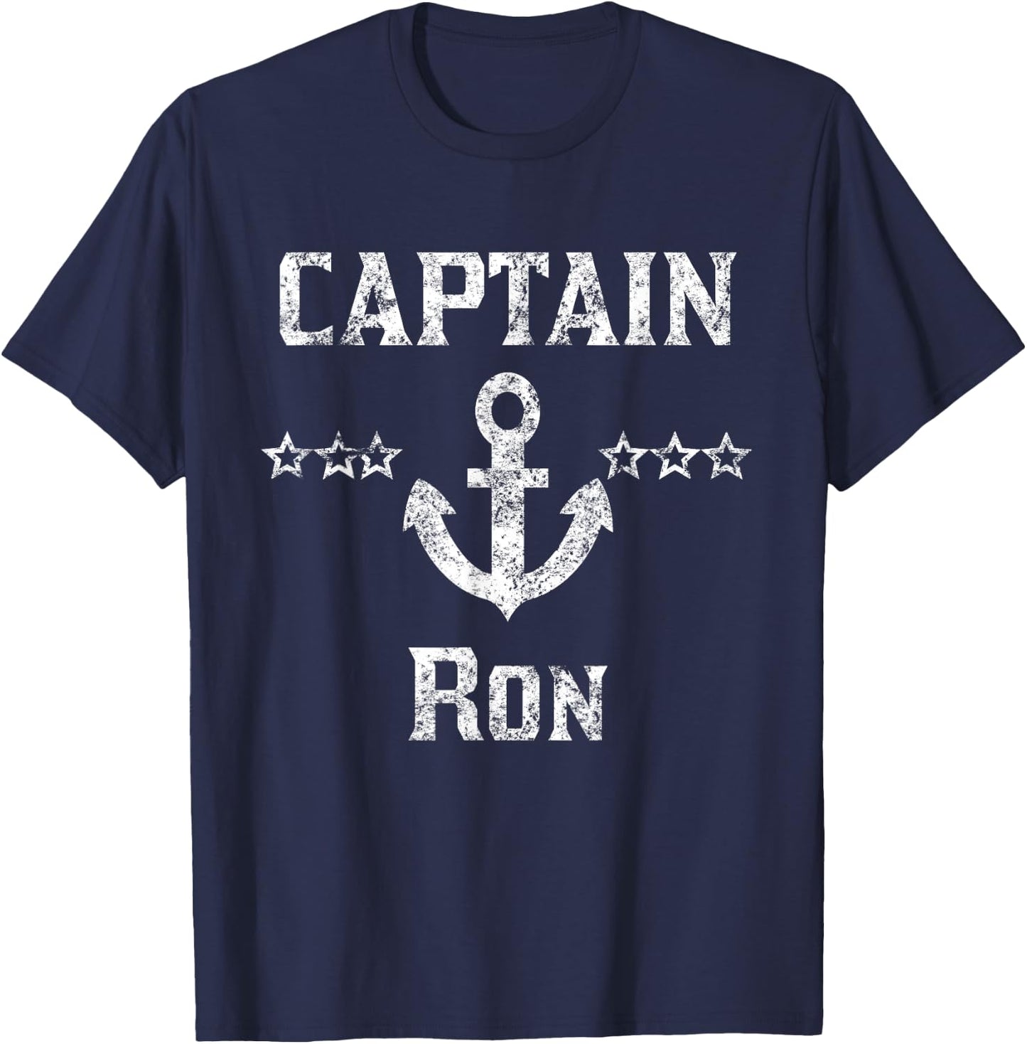 Vintage Captain Ron - Family Cruise or Lake Boating T-Shirt - T-Shirt | Navy
