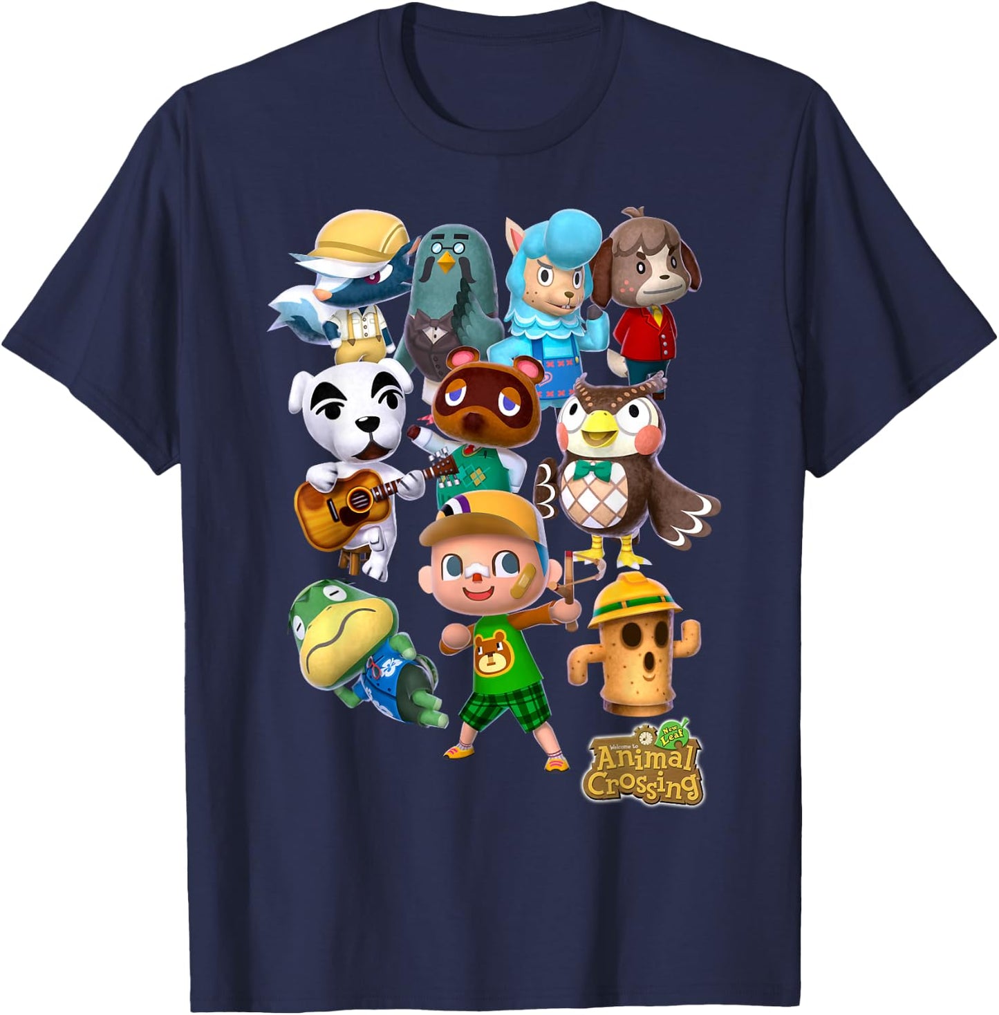 Animal Crossing New Leaf Villager Group Shot Graphic Small T-Shirt - T-Shirt | Navy