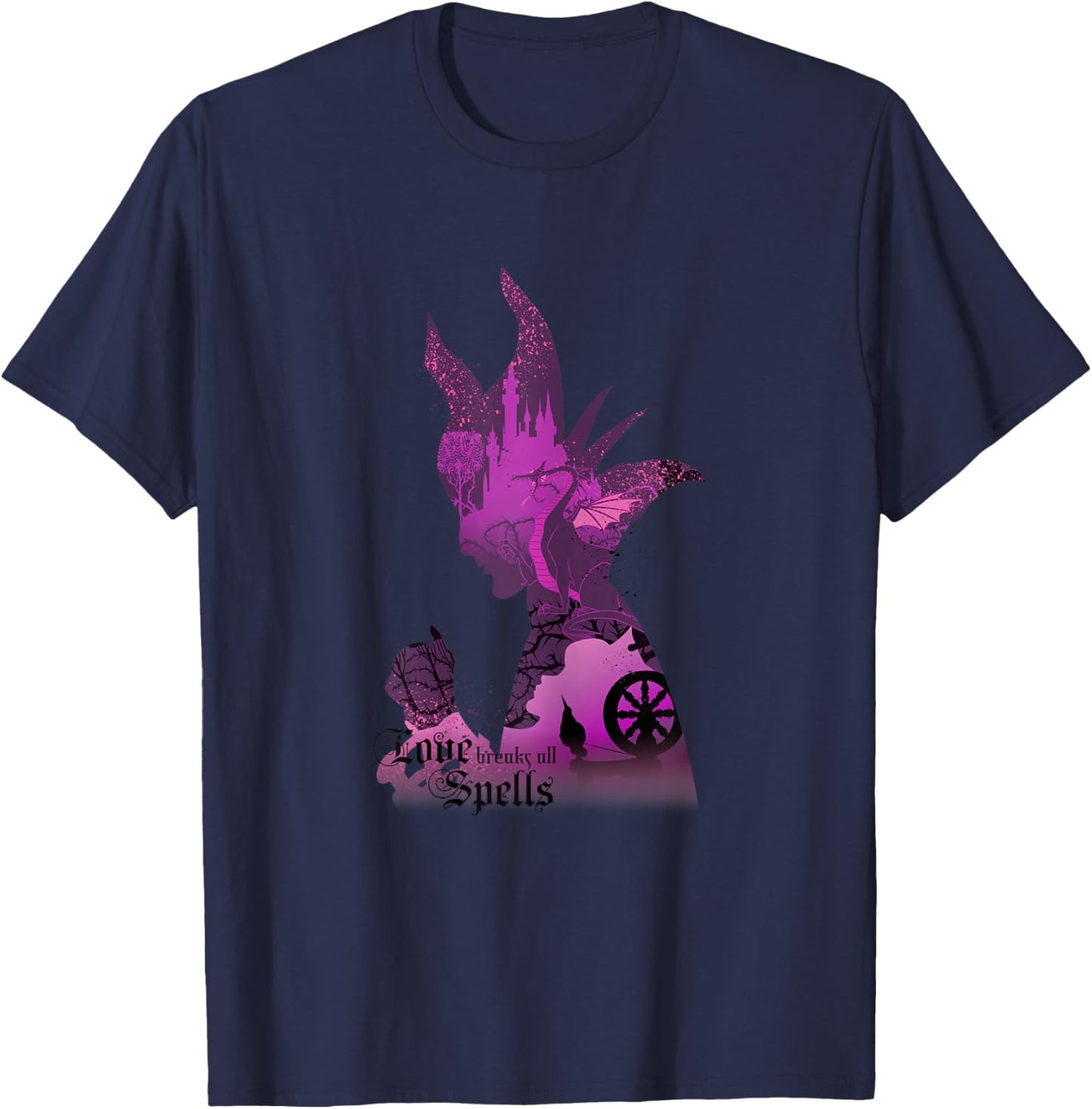 Disney Sleeping Beauty Silhouette Maleficent Graphic T-Shirt - T-Shirt | Navy