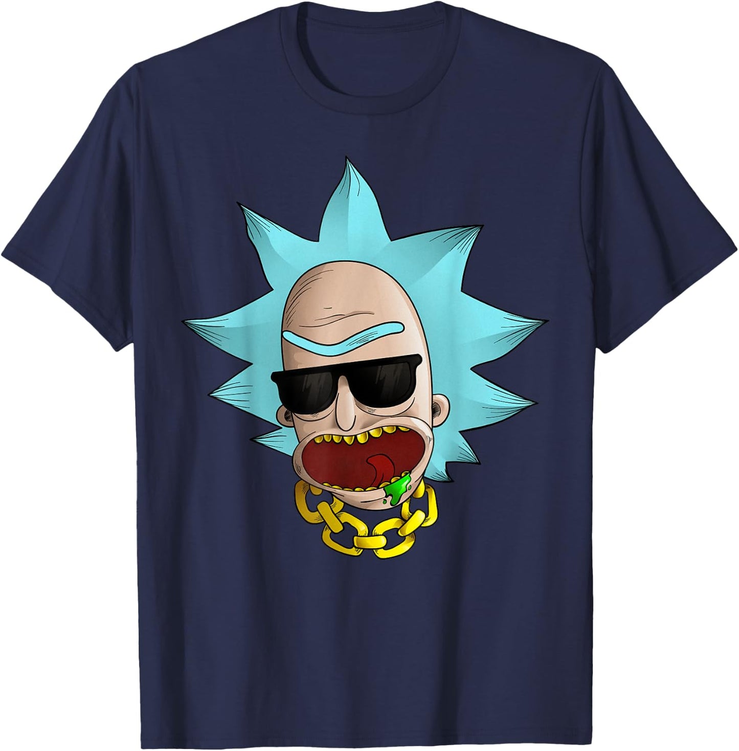 Mademark x Rick and Morty - Rick and Morty Shirt Cool Chained Reaction T-Shirt - T-Shirt | Navy