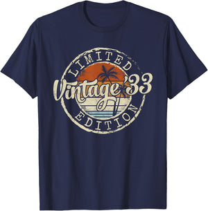 Vintage 1933 92nd Birthday Gifts Women 92 Year Old T-Shirt - T-Shirt | Navy