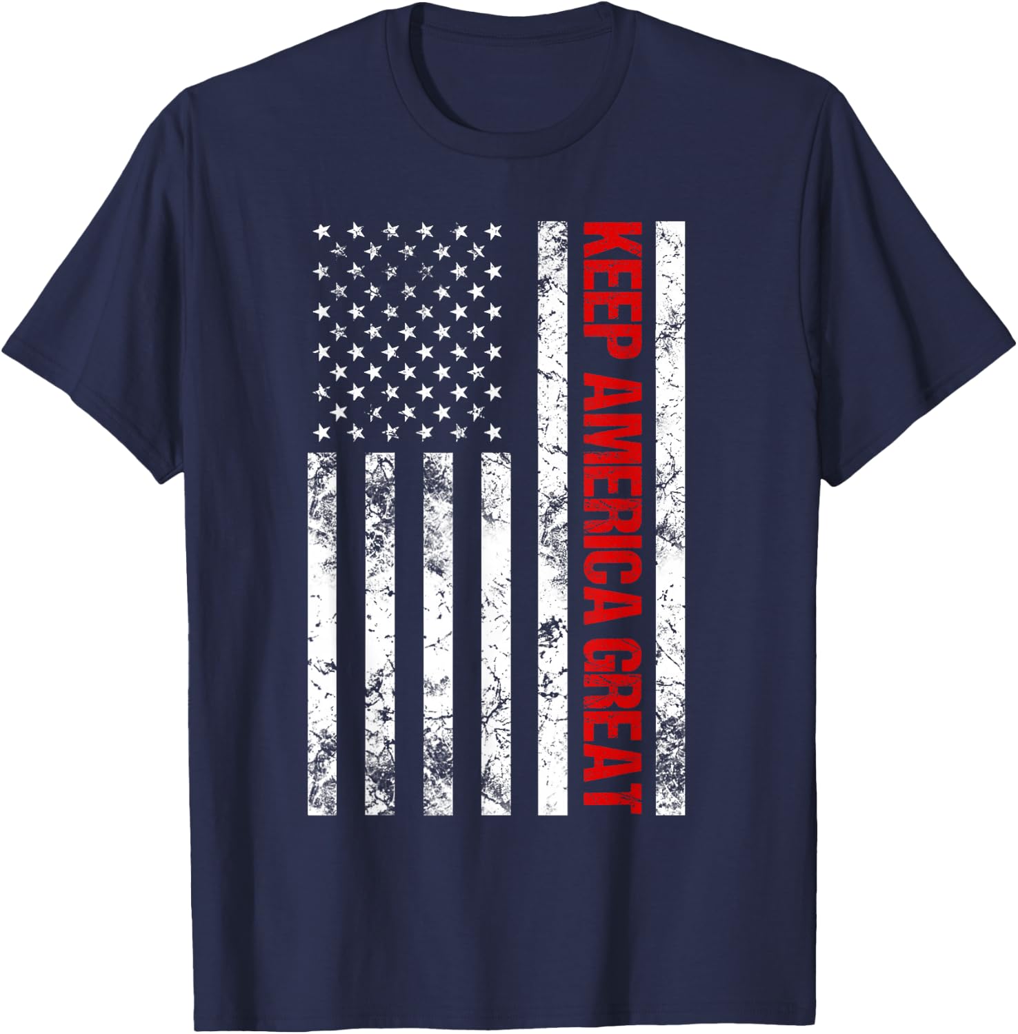 American Flag Keep America Great T-Shirt - T-Shirt | Navy