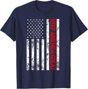 American Flag Keep America Great T-Shirt - T-Shirt | Navy
