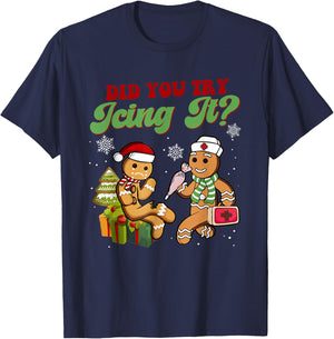 Ginger Cookies Did You Try Jcing It Christmas T-Shirt - T-Shirt | Navy