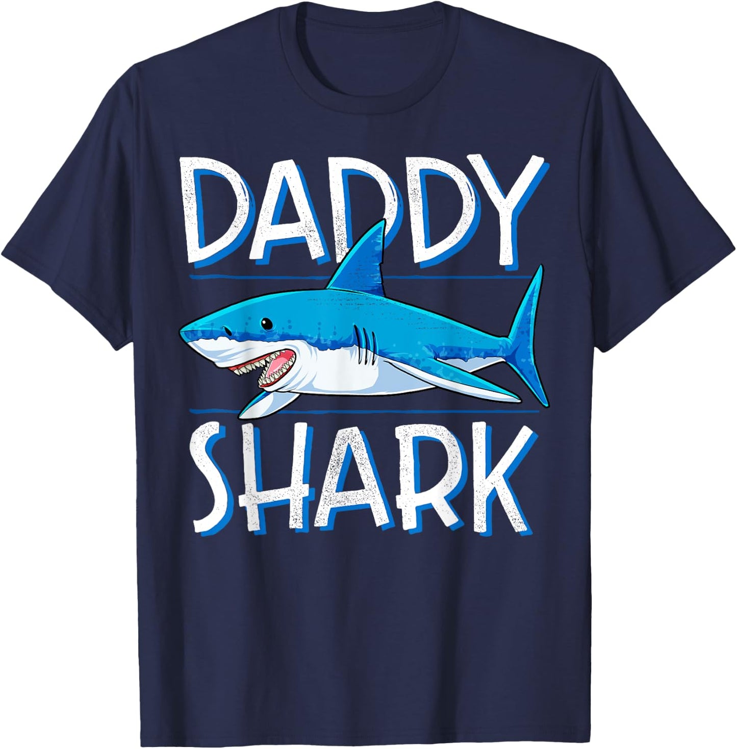Daddy Shark T Shirt Fathers Day Gifts Family Matching Dad T-Shirt - T-Shirt | Navy