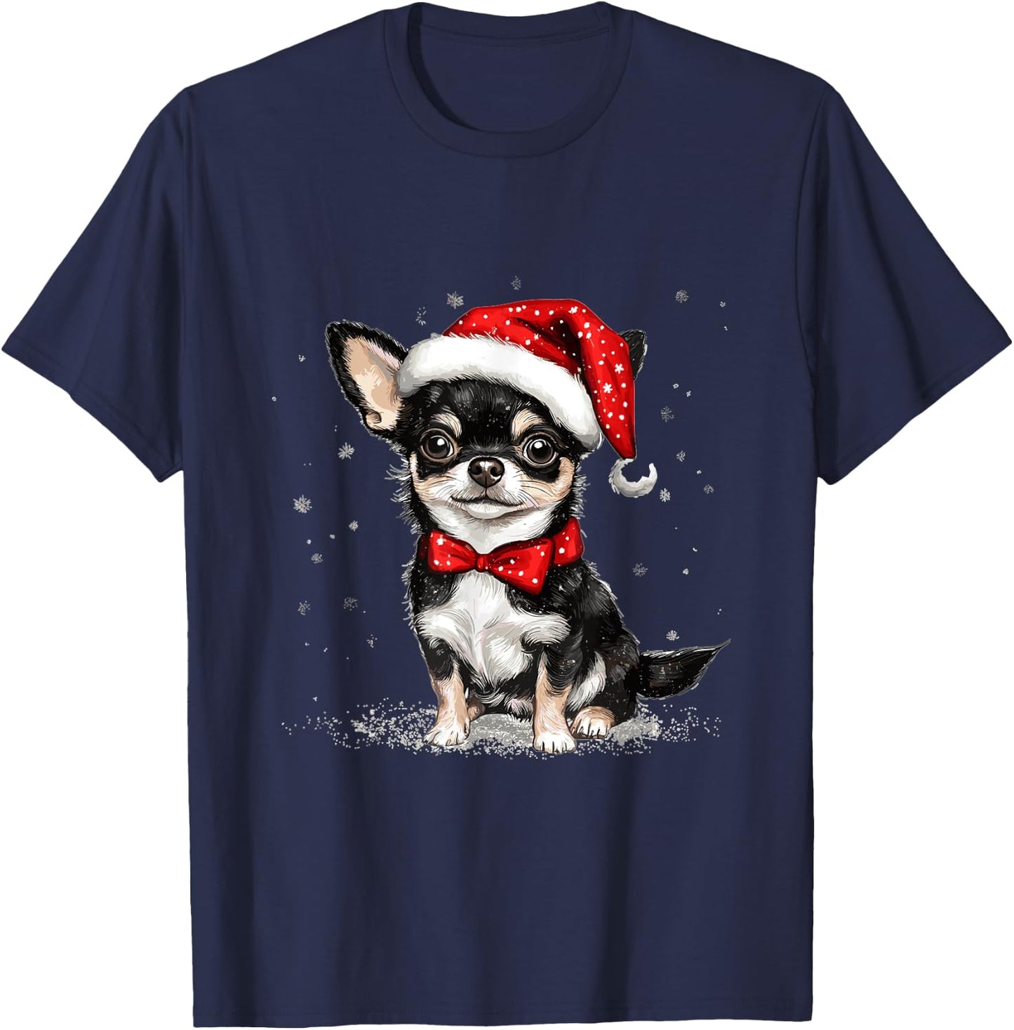 Cute Chihuahua Chiwawa dog Dog Christmas Merry X-mas Graphic T-Shirt - T-Shirt | Navy