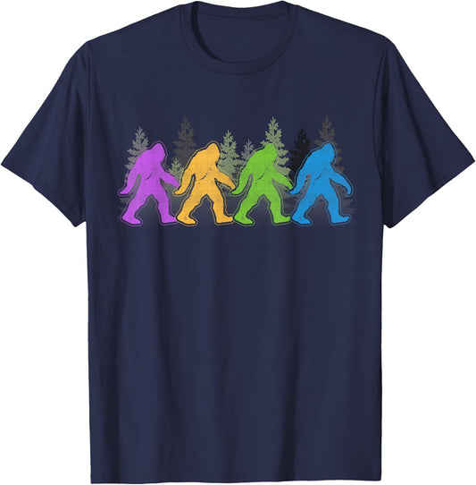 Bigfoot Yeti Sasquatch Funny Retro Novelty Gift T-Shirt - T-Shirt | Navy