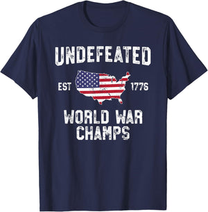 Undefeated World War Champs T Shirt 4th of July 1776 T-Shirt - T-Shirt | Navy