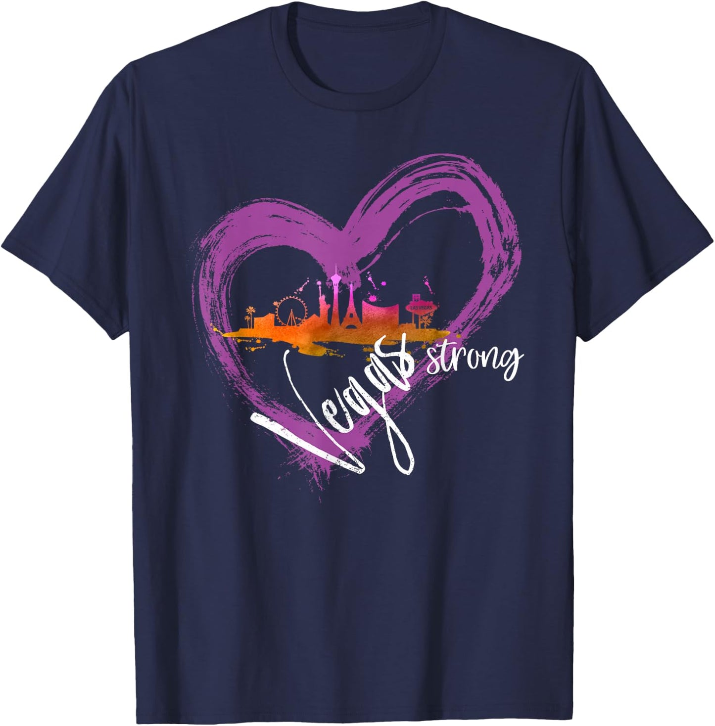 Welcome to Las Vegas the Fabulous City Vegas Strong T-Shirt - T-Shirt | Navy