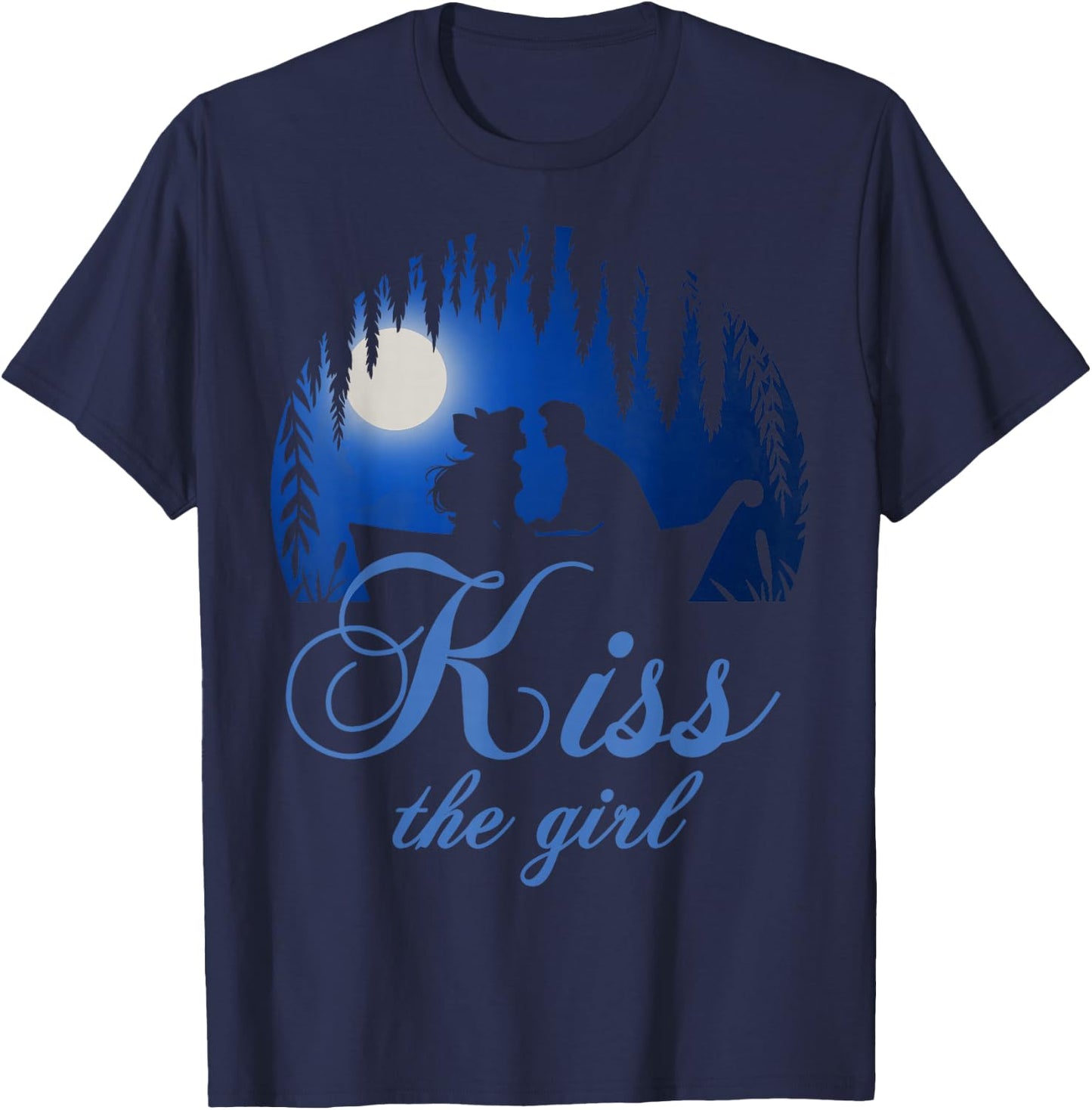 Disney Little Mermaid Ariel Eric Night Poster Kiss The Girl T-Shirt - T-Shirt | Navy
