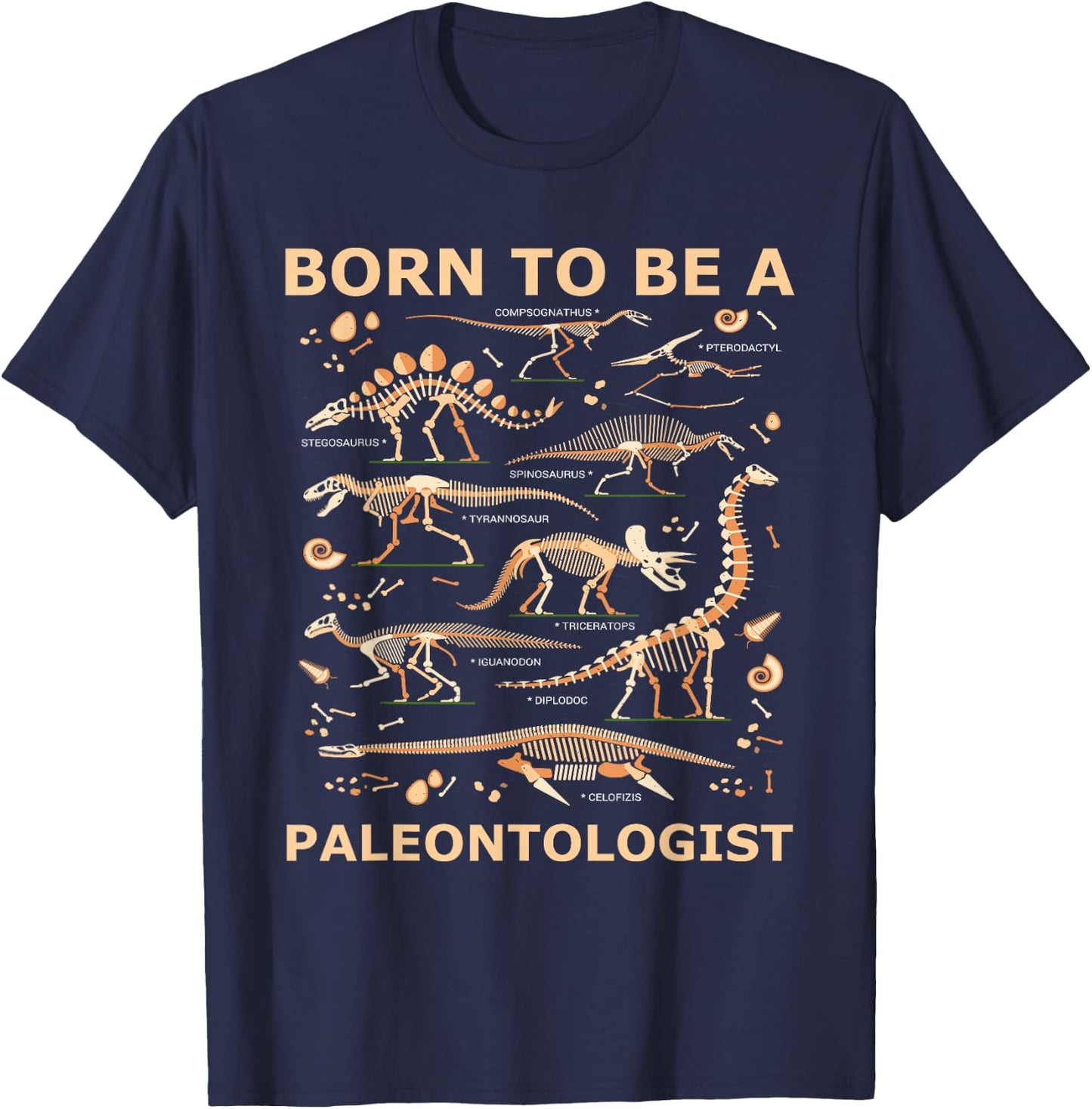 Born to be a PALEONTOLOGIST Forced to go to school T-Shirt - T-Shirt | Navy