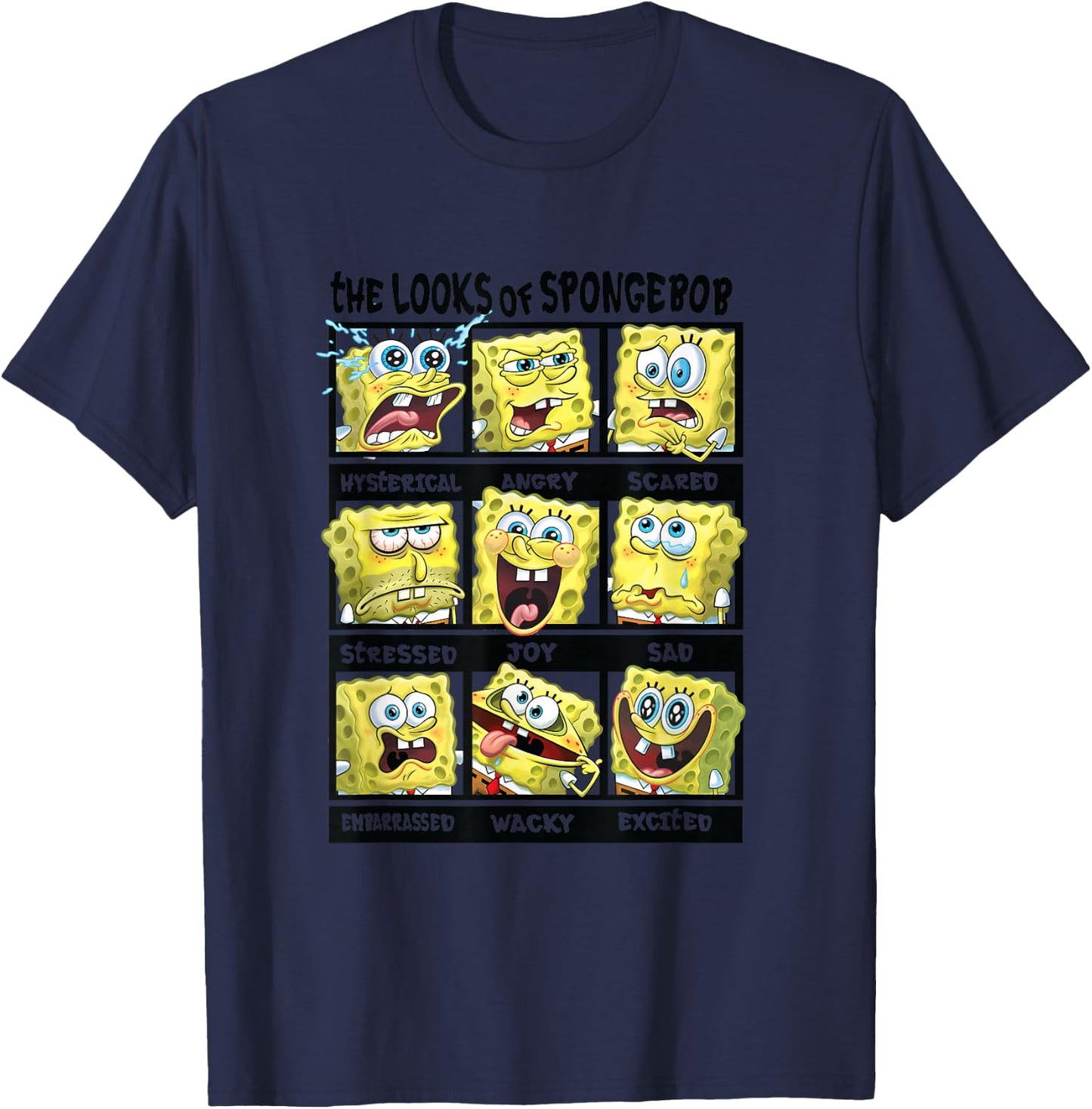 Spongebob Squarepants The Looks Of Spongebob T-Shirt - T-Shirt | Navy