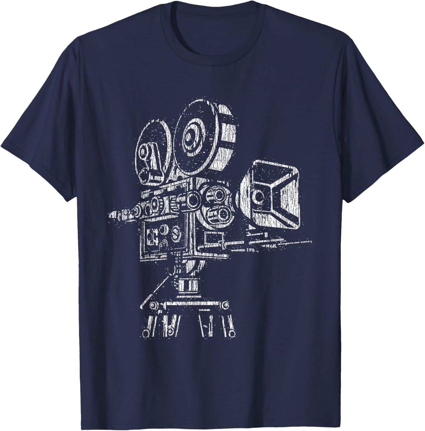 Film Lover Vintage 35mm 70mm Movie Camera T-Shirt - T-Shirt | Navy