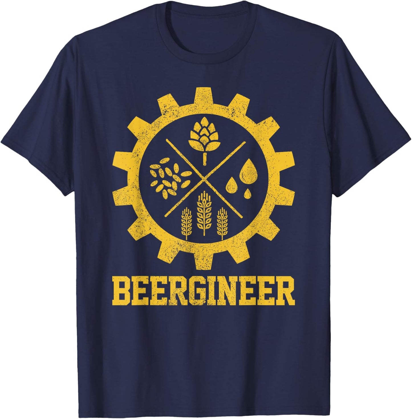 Beergineer Homebrew Home Brewing Craft Beer Brewer Gift T-Shirt - T-Shirt | Navy