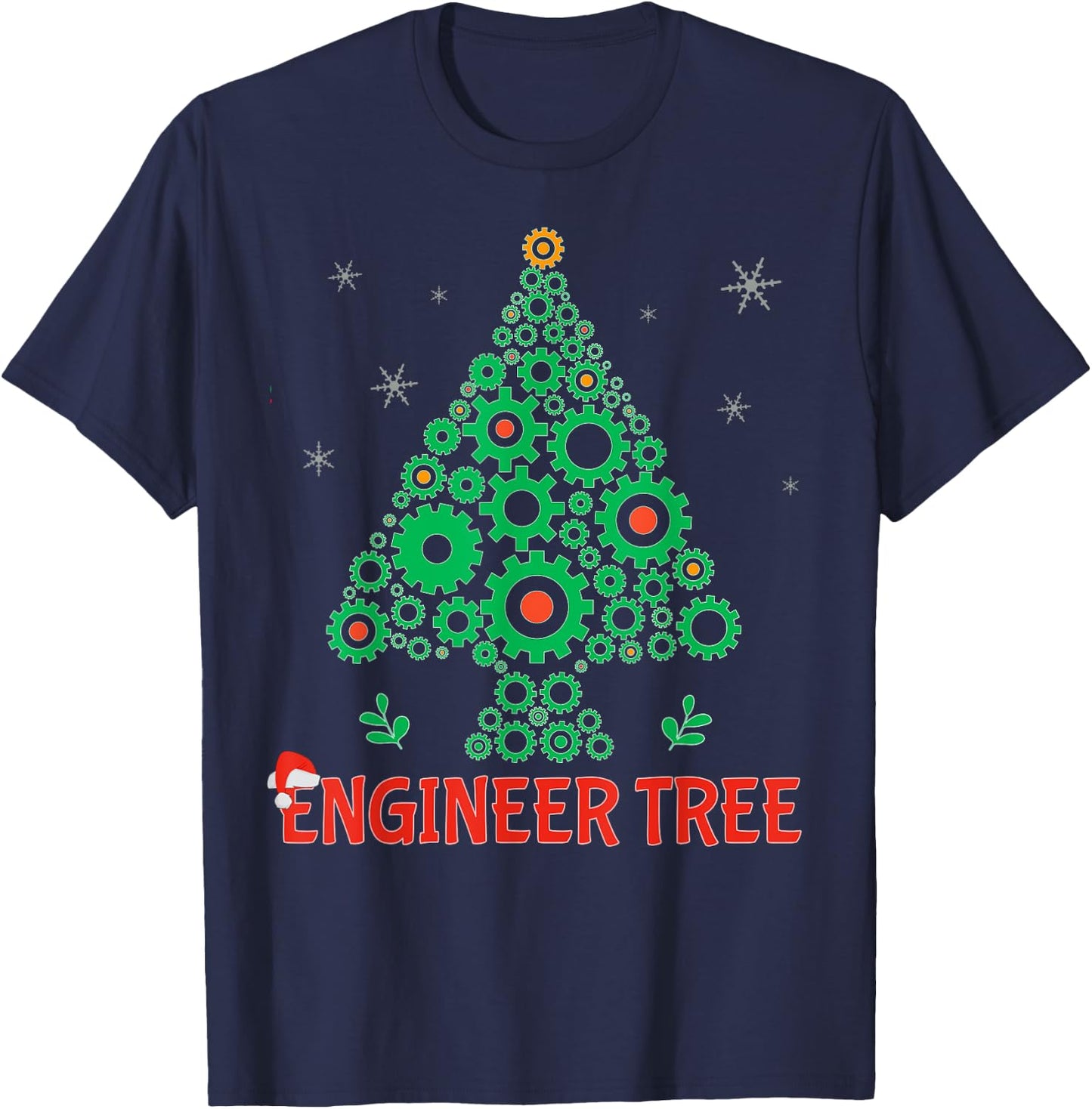 Christmas Engineer tree | Mechanical Engineering Gift T-Shirt - T-Shirt | Navy