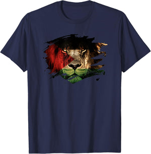 Palestine Flag and Lion - Palestinian Pride T-Shirt - T-Shirt | Navy