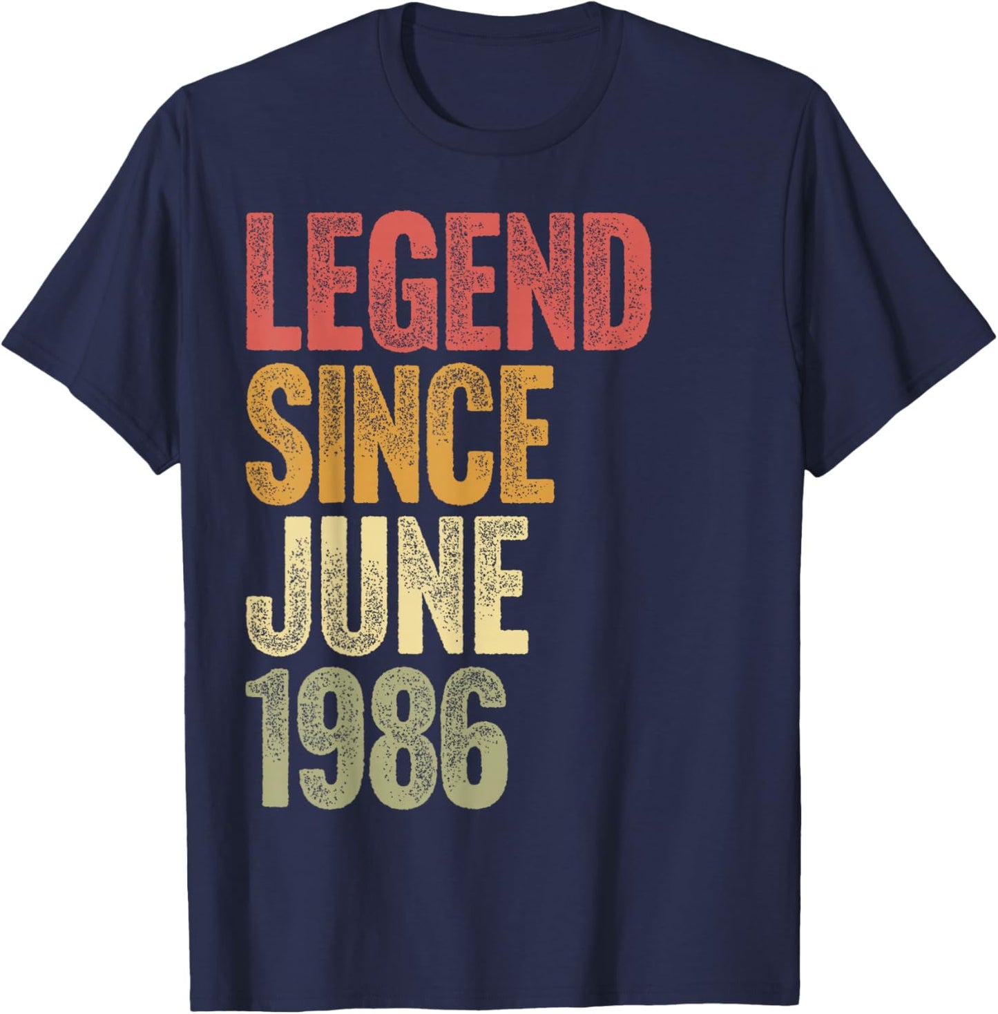 40 Year Old Legend Since June 1986 Retro 40th Birthday T-Shirt - T-Shirt | Navy