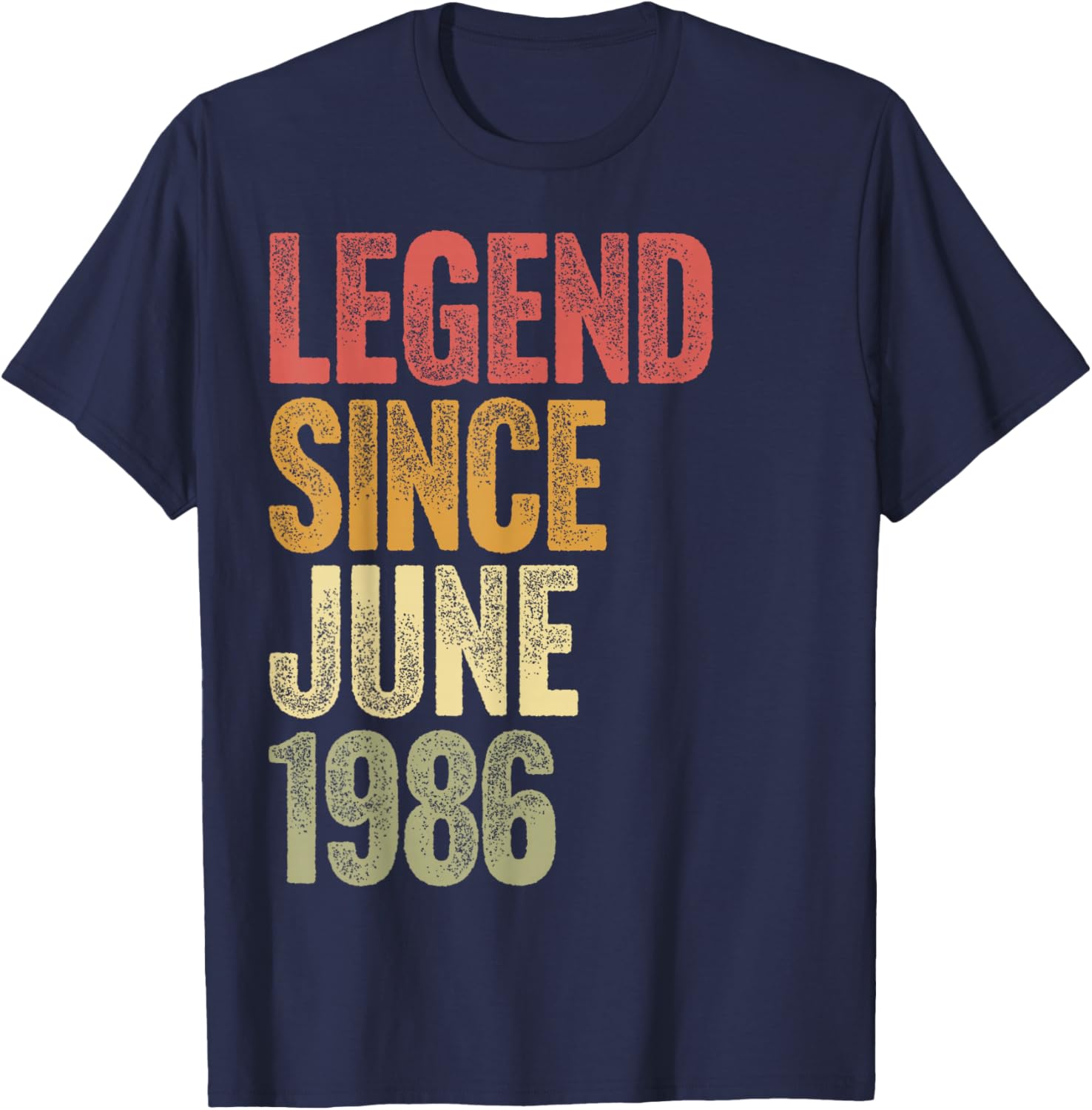 40 Year Old Legend Since June 1986 Retro 40th Birthday T-Shirt - T-Shirt | Navy