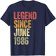 40 Year Old Legend Since June 1986 Retro 40th Birthday T-Shirt - T-Shirt | Navy