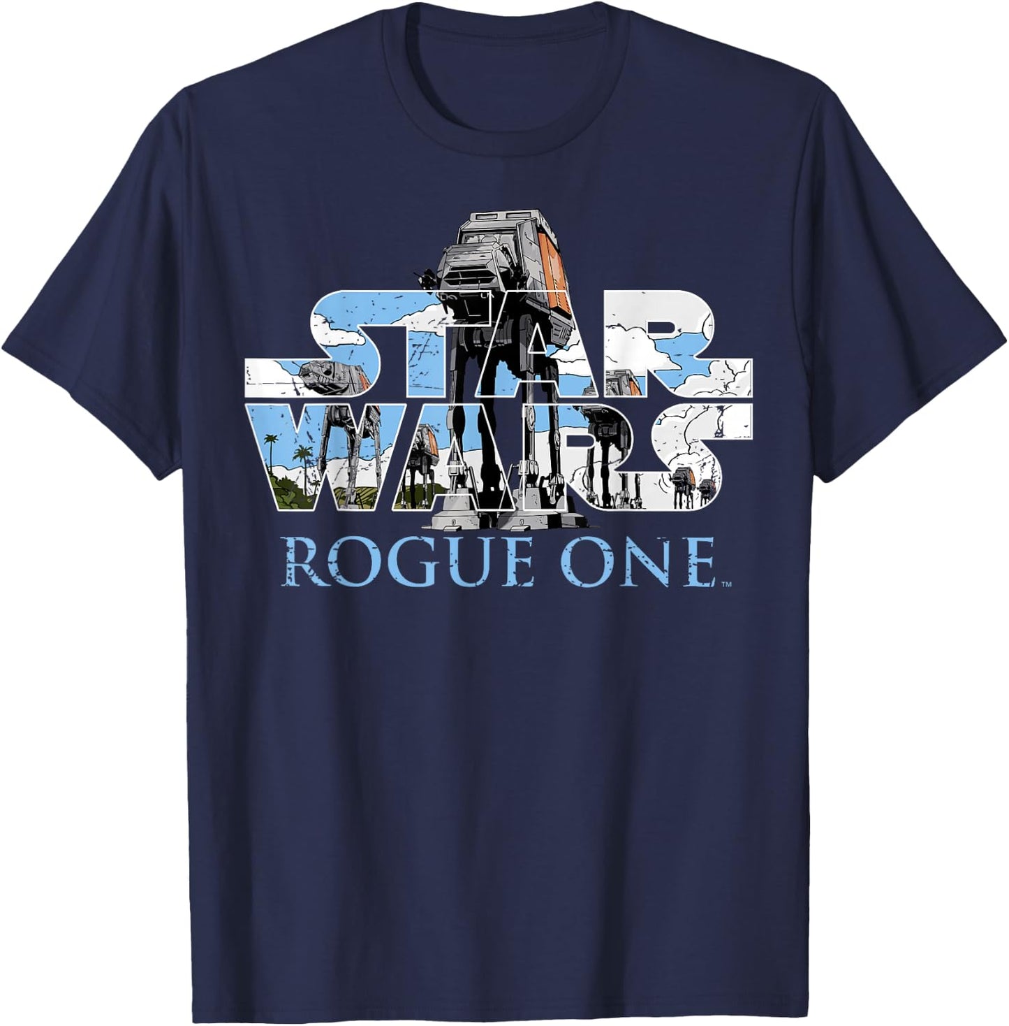 Star Wars Rogue One AT-AT Title Logo T-Shirt - T-Shirt | Navy