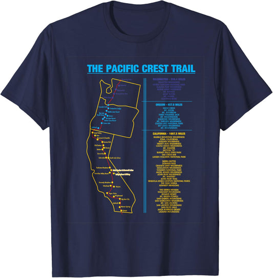 Pacific Crest Trail thru hiking shirt gift T-Shirt - T-Shirt | Navy